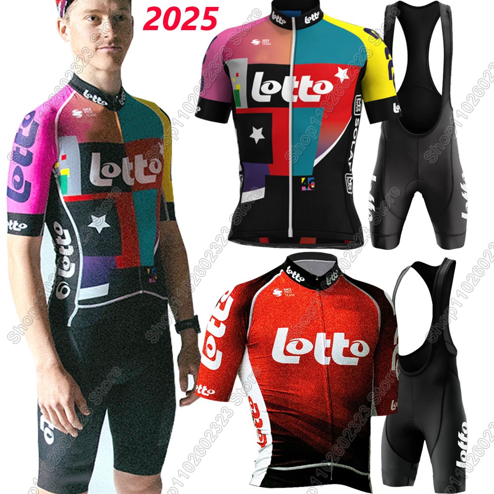 Mountain Biking Trousers - Set Jersey Bersepeda Tim Lotto 2025