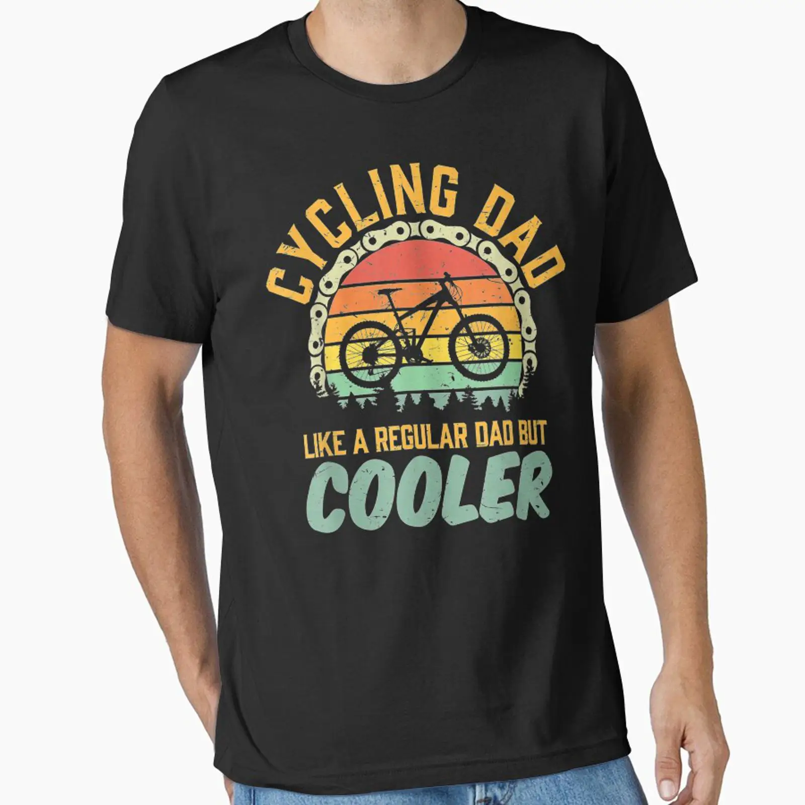 Mountain Biking Essentials - Kaos Pria Vintage untuk Bersepeda, Sepeda