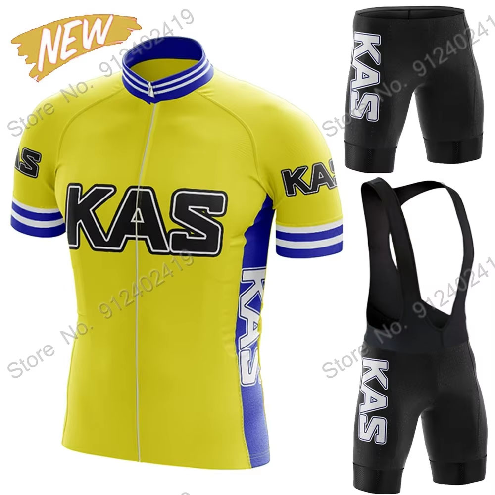 Mountain Biking Trousers - Set Jersey Sepeda Retro Kas Team