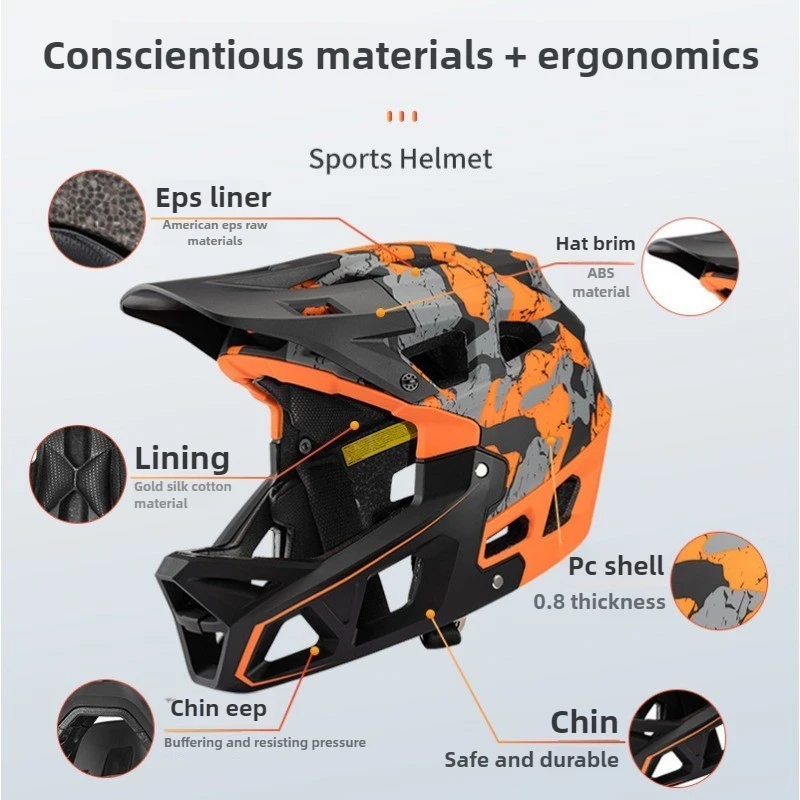 Helm Sepeda Gunung Full Face D - Mountain Biking Races ulasan dan harga